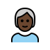 person, dark skin tone, white hair